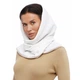 Шарф женский "Эдинбург" большой MyScarf теплый one size белый рельефный на бежевой подкладке с кольцами - изображение 2