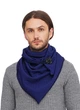 Шарф мужской "Эдинбург" большой MyScarf теплый one size синий рифленый на пуговице - изображение 2