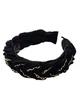 Обруч для волос MyScarf косичка one size черный бархатный с 2-мя цепочками - изображение 1