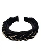 Обруч для волос MyScarf косичка one size черный бархатный с 2-мя цепочками - изображение 3