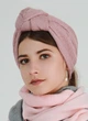 Тюрбан MyScarf теплий one size рожевий з вузлом - зображення 1