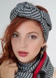 Тюрбан MyScarf теплый one size черно-белый с узлом в клетку - изображение 3