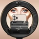 Кільцева лампа на штативі HOCO LV03 Plus Showfull fill light live broadcast holder Black (6931474757395) - изображение 8