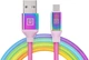 Кабель Real-El Premium USB A - Type C Rainbow 1 м (EL123500050) - зображення 1