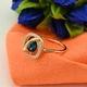 Каблучка Xuping з кристалами Swarovski 83221 ширина 11 мм джинсовий синій позолота 18К17 - зображення 5