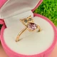 Кольцо Xuping с кристаллами Swarovski 83223 ширина 13 мм цвет розовый позолота 18К - изображение 4