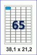 Этикетка самоклеющаяся в листах А4 на листе 65 этикетки 38,1х21,2 прямые углы упаковка 100 листов - изображение 2