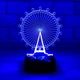 3D світильник з пультом та акумулятором 3D Lamp Колесо Огляди (LР-33825) - зображення 9