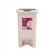 Ведро для мусора 10 л с крышкой и педалью пластиковое MVM BIN-01 10L BEIGE - изображение 1