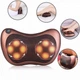 Масажна Подушка MASSAGE PILLOW QY-8028-2 (по 2 ролика) з інфрачервоним підігрівом для шиї і спини універсальна Коричневий (813415) - зображення 1