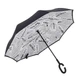 Зонт наоборот, зонтик парасоля обратного сложения Up-Brella, ветрозащитный умный антизонт белая газета (F_187146) - изображение 1