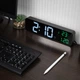 Часы настольные электронные зеркальные Losso Premium (GT) LONG с LED подсветкой, черные - изображение 4