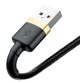 Кабель для зарядки телефона Baseus USB-Lightning 0.5 м 2.4 А Чорний/ Золотистий (CALKLF-AV1) - изображение 5