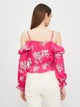 Блуза H&M 44 малиновый цветы 5058606461 - изображение 2
