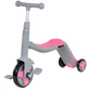 Самокат 3в1 JT 90601 Best Scooter, самокат-велобіг-велосипед сіро-рожевий - зображення 2