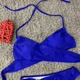 Женский раздельный купальник с кольцом на плавках Strap синий размер S - изображение 3