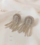Серьги свадебные из стразовой цепочки лунный камень Ksenija Vitali White SB-0029 - изображение 3