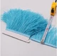 Перья страуса на ленте KV Feathers 10-15 см, голубой, 1 м PS003 - изображение 2