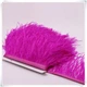 Перья страуса на ленте KV Feathers 10-15 см, фуксия, 1 м PS030 - изображение 1