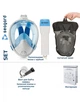 Маска для плавания Seagard Easybreath-II L/XL полнолицевая с креплением для камеры Белый с синим - изображение 6