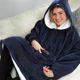 Плед толстовка двухсторонняя халат с капюшоном и рукавами Huggle Hoodie One Size Синий - изображение 1