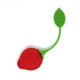Ситечко для заварювання чаю Tea Strainer "Полуниця", силіконове, червоне - зображення 1
