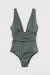 Купальник H&M формирующий 40 зеленый хаки 11-0046 - изображение 2