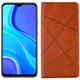 Чохол-книжка Lines Leather для Xiaomi Redmi 9 Brown - зображення 1