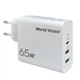Зарядний пристрій World Vision 65W PD Charger (PD653A) (швидка зарядка Type-C PD 3.0 65 W + 2 USB Type-A) - зображення 1