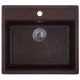 Мойка для кухни ZERIX гранитная ZS-5751S-12 510x470мм прямоугольная врезная с сифоном коричневая ZX4600 - изображение 1