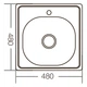 Мойка кухонная Zerix Z4848-06-160E (Satin) (ZM0557) - изображение 3