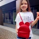 Міні рюкзак-сумка з вушками миши, червоний 17×20 см - зображення 3