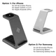 Док-станция 3-в-1 Wireless Charging Station беспроводная зарядка для iPhone / iWatch / AirPods (T-3) Black - изображение 3