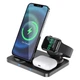 Бездротовий зарядний пристрій Hoco CW33 Wisdom 2-In-1 Wireless Charger Black (CW33) - зображення 1