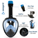 Маска для плавания Seagard Easybreath-II L/XL полнолицевая с креплением для камеры Черный с синим - изображение 2