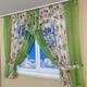 Занавеска на кухню со шторками TG Home №445 салатовая с ромашкой - изображение 3