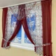 Занавеска на кухню со шторками TG Home №445 красная - изображение 3
