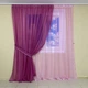 Комплект шифоновых тюлей TG Home №425 2шт. 3*2,70м и подхваты малиновый+розовый - изображение 2