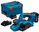 Рубанок аккумуляторный Bosch Professional GHO 18 V-LI + з/у GAL 18V-40 + 2 акб GBA 18V 5 Ah + чемодан L-boxx (06015A0303) - изображение 1
