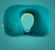 Дорожная надувная подушка подголовник на шею со встроенной помпой TRAVEL NECK PILLOW Голубая - изображение 2