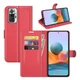 Чехол IETP для Xiaomi Redmi Note 10 Pro книжка кожа PU с визитницей красный - изображение 2