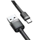 Дата кабель Baseus Cafule USB to Type-C Cable 3A (1m) (CATKLF-B) Черный / Серый - изображение 2