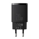 Зарядний пристрій Baseus Compact Quick Charger 1USB/1Type-C, QC/PD, 20W, 3A|black - зображення 2