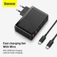 Блок питания Baseus 100W GaN2 Pro Quick Charger |2xUSB/2xType-C, QC/PD, 5A| + кабель USB-C 100W для MacBook/Huawei/Samsung/Asus/Google/Lenovo black - изображение 7