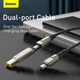 Кабель Baseus Combo Type-C to Type-C+DC Flash Series One-for-two Fast Charging Square Head 2m, 100W, 5A - изображение 10