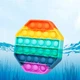 Антистресс Pop It восьмиугольник радужный игрушка Поп ит разноцветная - изображение 4