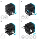 Мережевий дорожній універсальний адаптер Masslinna 4 USB + Type-C Black/Blue (NA1) - зображення 9