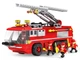 Конструктор COGO 3615 Пожежна машина / Fire Engine truck Червоний / Жовтий на 424 деталі + 3 фігурки - зображення 1