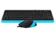 Комплект (клавіатура + миша) A4Tech F1010 Black/Blue USB - изображение 3