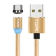 Магнітний кабель зарядки TOPK AM23 LED 2m 1.8 A Type-C Gold - зображення 2